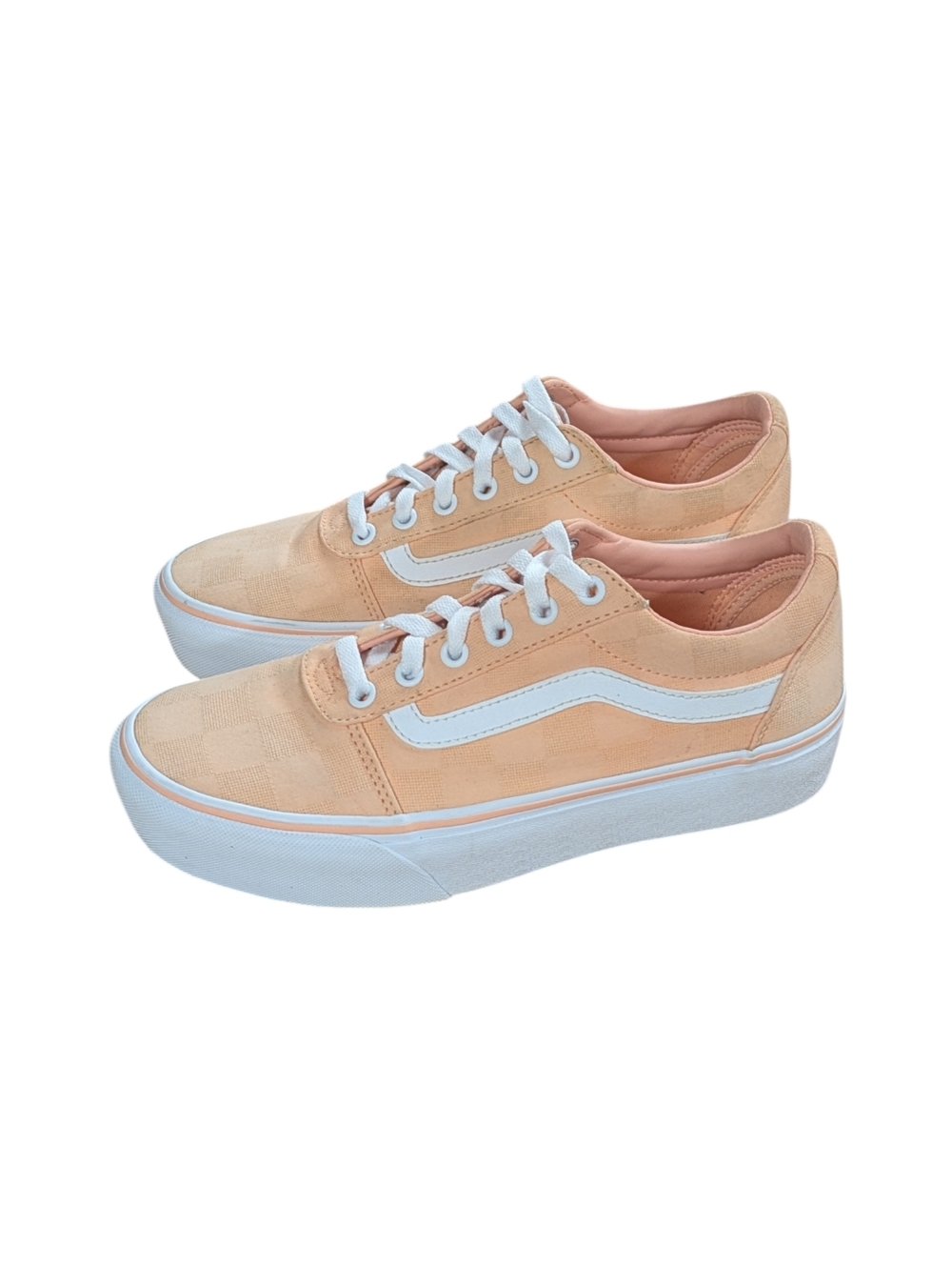 Vans Ward Platform Linen Stitch Peach Pink Sneakers Size 8.5 Women - Picture 10 of 10